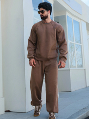 MEN'S PATCH DESIGN PULLOVER HOODIE SET