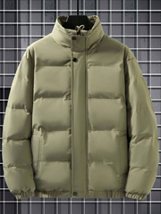 MEN'S WARM LONG SLEEVE ZIP-UP PADDED JACKET