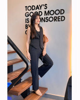 BUTTON FRONT LAPEL NECK VEST & PANT OUTFIT