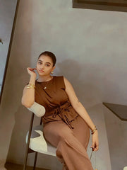 Women's Solid Color Asymmetric Hem Vest Blazer& And Pants Set