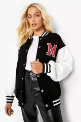 M COLOUR BLOCK VARSITY BOMBER JACKET