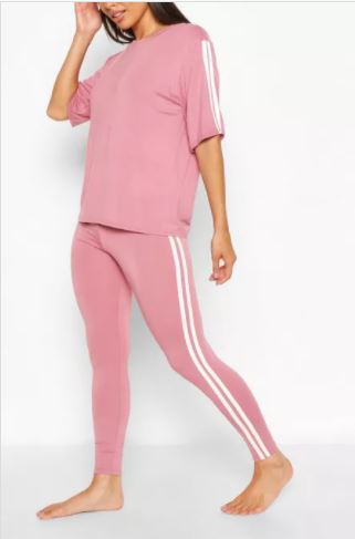 WOMEN SUMMER DOUBLE STRAPE TRACKSUIT - PINK
