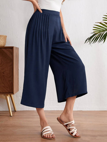 SOLID CAPRIS WIDE LEG TROUSERS WITH TEE