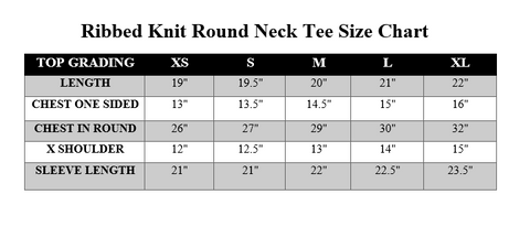 RIBBED KNIT ROUND NECK TEE - BLACK