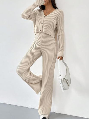 RIBBED KNIT COORD SET