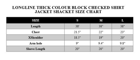 LONGLINE THICK COLOUR BLOCK CHECKED SHIRT JACKET SHACKET- WHITE