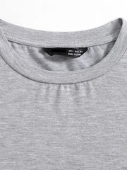 DRAWSTRING SIDE SOLID TEE-GREY