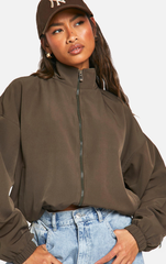 ZIP UP DROP SHOULDER JACKET