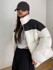 WOMEN'S LOOSE FIT LONG SLEEVE PUFFER JACKET