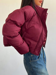 VERSATILE CROP STAND COLLAR JACKET