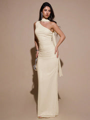 ASYMMETRIC ONE SHOULDER RUCHED BODYCON