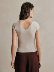 MODERN KNIT SLEEVELESS V-NECK TWIST FRONT FITTED TOP