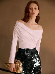 WOMEN'S ELEGANT OFF-SHOULDER T-SHIRT