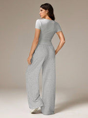 CASUAL CROPPED T-SHIRT AND PANTS