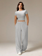 CASUAL CROPPED T-SHIRT AND PANTS