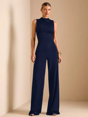 SLEEVELESS RUCHED TOP & WIDE LEG BOTTOM