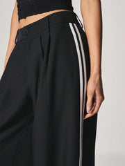 WIDE LEG PALAZZO TROUSERS WITH SIDE STRIPE DETAIL