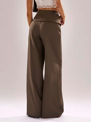 ASYMMETRIC TIE-WAIST MINIMALIST LOW-RISE PANTS