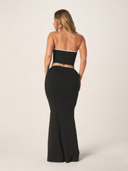 HALTER CROP TOP WITH MAXI SKIRT SET