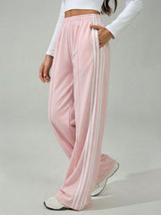 SIDE STRIPE WIDE LEG LOOSE PANTS