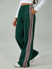 SIDE STRIPE WIDE LEG LOOSE PANTS