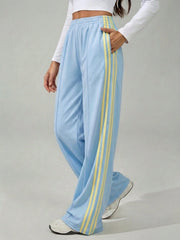 SIDE STRIPE WIDE LEG LOOSE PANTS