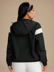 COLORBLOCK HOODED ZIP-UP CASUAL VERSATILE SPORTS JACKET
