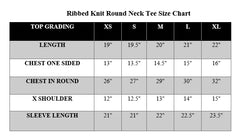 RIBBED KNIT ROUND NECK TEE - BLACK