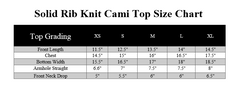 SOLID RIB KNIT CAMI TOP - BLACK