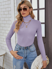 TURTLENECK RIBBED KNIT SWEATER WORKWEAR