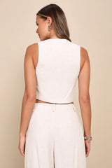 SOLID WIDE LEG PENTS AND VEST SHIRT
