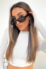 LETTUCE TRIM RIBBED KNIT CROP TEE
