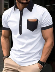 MENS COLOUR BLOCK SHORT SLLEVES POLO SHIRT