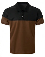 MEN COLOUR BLOCK SHORT SLEEVES  POLO SHIRT