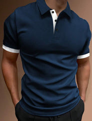 MEN CONTRAST CUFF POLO SHIRT