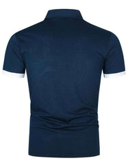 MEN CONTRAST CUFF POLO SHIRT