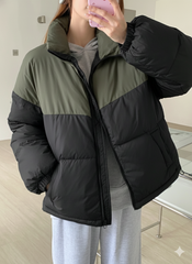 WOMEN'S LOOSE FIT LONG SLEEVE PUFFER JACKET