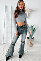 RIBBED TURTLENECK CROP TOP