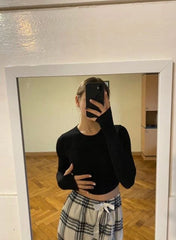 SLIM FIT CROP TOP LONG SLEEVES  T SHIRT