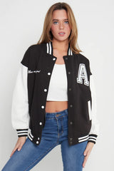 VARSITY BASEBALL UNISEX JACKET-  BLACK