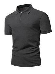 SLATE GREY ZIPPER POLO SHIRT