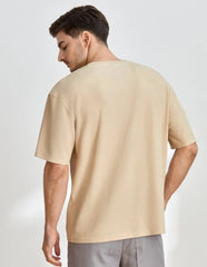 MEN LOOSE SOLID ROUND NECK TEE