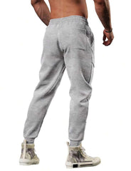 MEN SOLID DRAWSTRING WAIST JOGGERS