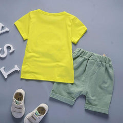 BABY TODDLER BOYS SUMMER CLOTHES OUTFITS CARTOON T-SHIRT AND SHORTS SET