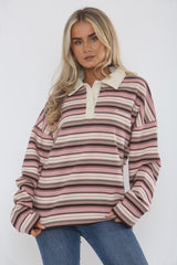 COPENHAGEN STRIPED OVERSIZED RUGBY POLO