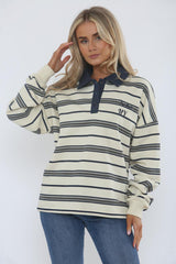 SOHO NY OVERSIZED STRIPED RUGBY POLO