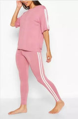 WOMEN SUMMER DOUBLE STRAPE TRACKSUIT - GREY