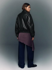 LEATHER EFFECT BOMBER JACKET