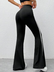 STRIPED TAPE SIDE FLARE LEG PANTS