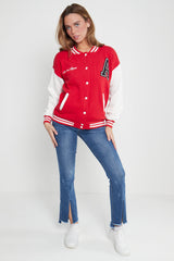 VARSITY BASEBALL UNISEX JACKET- RED